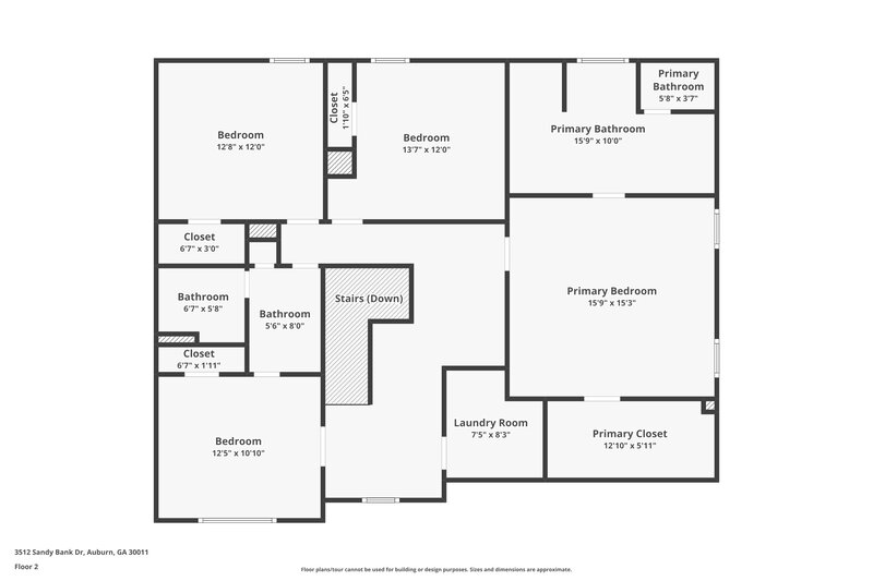 2,165/Mo, 3512 Sandy Bank Dr Auburn, GA 30011 Floor Plan View 2