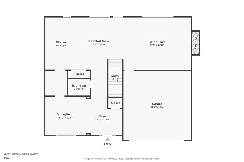 2,020/Mo, 3578 Rock Elm Ct Auburn, GA 30011 Floor Plan View