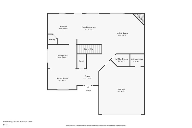 1,965/Mo, 909 Walking Stick Trl Auburn, GA 30011 Floor Plan View