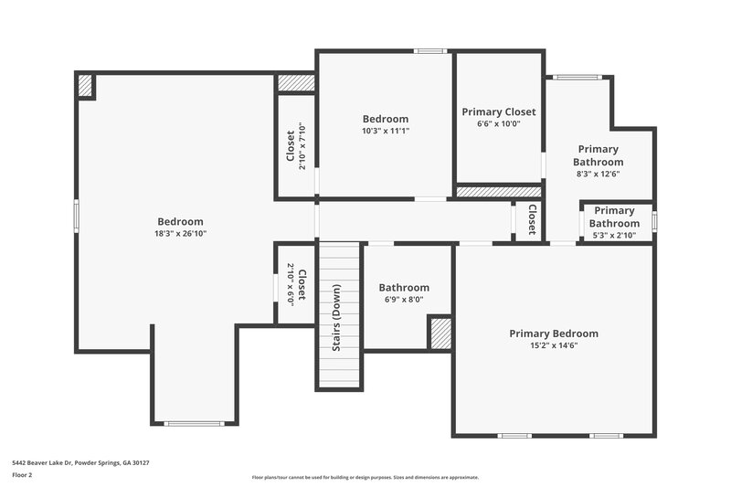 2,245/Mo, 5442 Beaver Lake Dr Powder Springs, GA 30127 Floorplan View 2
