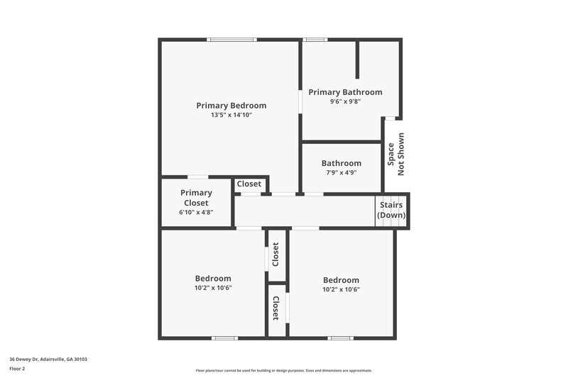 2,380/Mo, 36 Dewey Dr Adairsville, GA 30103 Floor Plan View 2