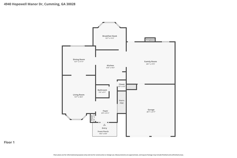 2,440/Mo, 4940 Hopewell Manor Dr Cumming, GA 30028 Floorplan View