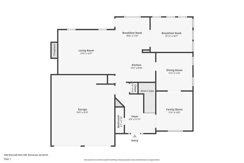 2,720/Mo, 3602 Bancroft Main NW Kennesaw, GA 30144 Floor Plan View
