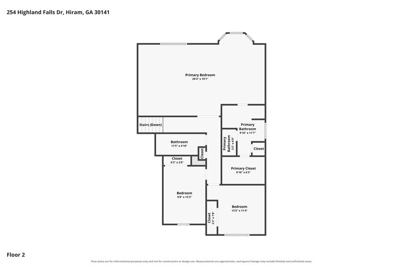 1,990/Mo, 254 Highland Falls Dr Hiram, GA 30141 Floor Plan View 2