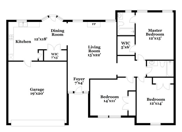 1,890/Mo, 636 Amberwood Dr Villa Rica, GA 30180 Floor Plan View