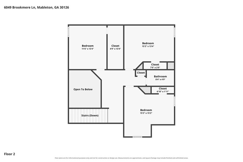 2,650/Mo, 6049 Brookmere Ln Mableton, GA 30126 Floor Plan View 3