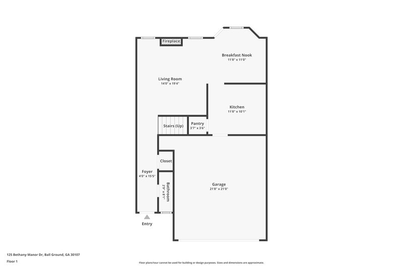 2,100/Mo, 125 Bethany Manor Dr Ball Ground, GA 30107 Floor Plan View
