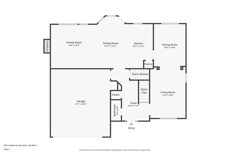 1,990/Mo, 353 Franklin St Braselton, GA 30517 Floorplan View