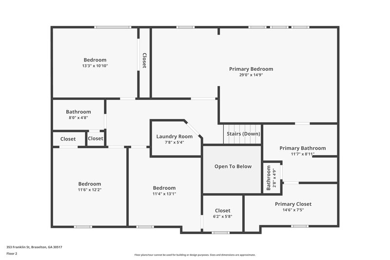 1,990/Mo, 353 Franklin St Braselton, GA 30517 Floorplan View 2