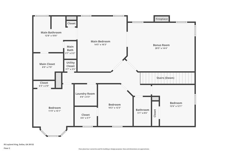 2,390/Mo, 95 Leyland Crossing Dallas, GA 30132 Floor Plan View