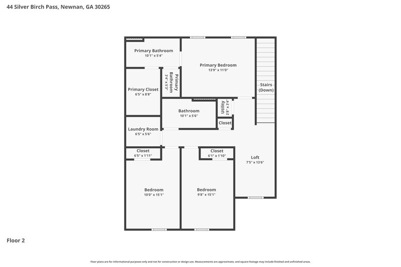 2,225/Mo, 44 Silver Birch Pass Newnan, GA 30265 Floor Plan View 2