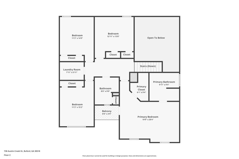 2,155/Mo, 738 Austin Creek Dr Buford, GA 30518 Floor Plan View 2