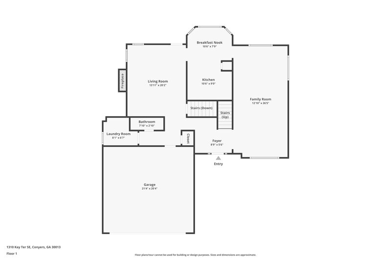 2,330/Mo, 1310 Kay Ter SE Conyers, GA 30013 Floor Plan View