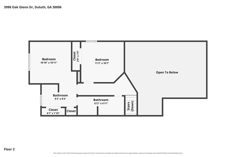 2,010/Mo, 3998 Oak Glenn Dr Duluth, GA 30096 Floor Plan View