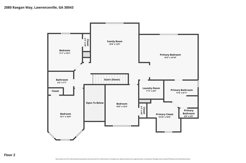 2,675/Mo, 2080 Raegan Way Lawrenceville, GA 30043 Floor Plan View 2