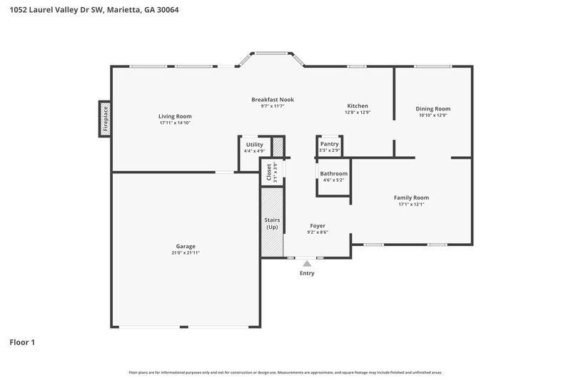 2,975/Mo, 1052 Laurel Valley Dr SW Marietta, GA 30064 Floor Plan View