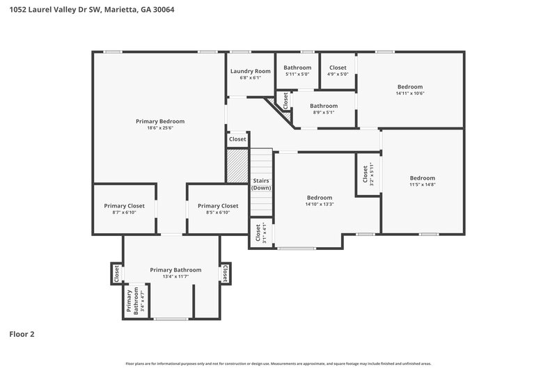 2,975/Mo, 1052 Laurel Valley Dr SW Marietta, GA 30064 Floor Plan View 2