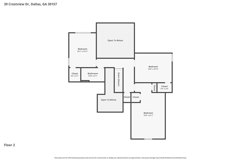 2,150/Mo, 39 Crestview Dr Dallas, GA 30157 Floor Plan View 3