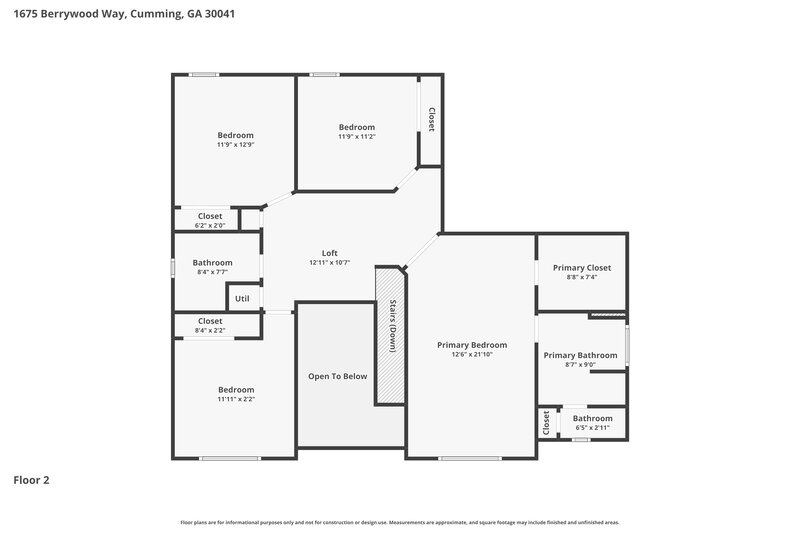 2,690/Mo, 1675 Berrywood Way Cumming, GA 30041 Floor Plan View 2