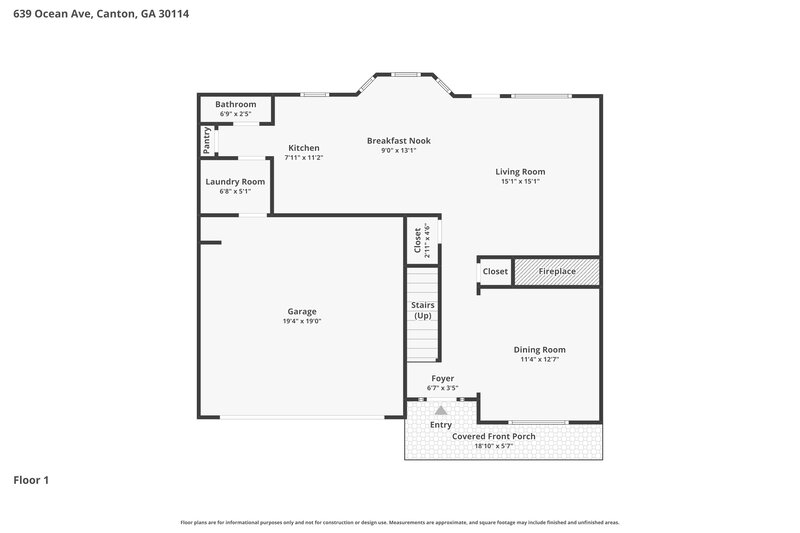 2,115/Mo, 639 Ocean Ave Canton, GA 30114 Floor Plan View