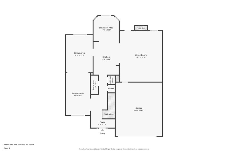 2,125/Mo, 638 Ocean Ave Canton, GA 30114 Floor Plan View