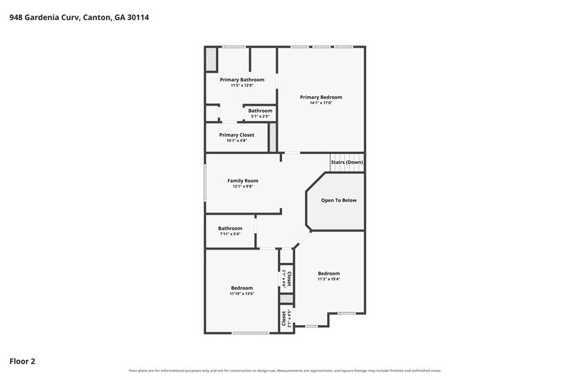 2,085/Mo, 948 Gardenia Curv Canton, GA 30114 Floor Plan View 2