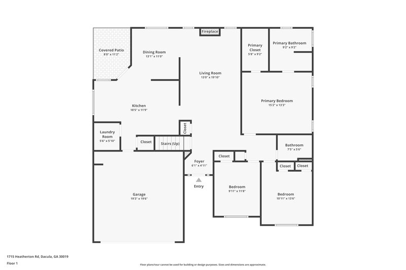 1,885/Mo, 1715 Heatherton Rd Dacula, GA 30019 Floorplan View