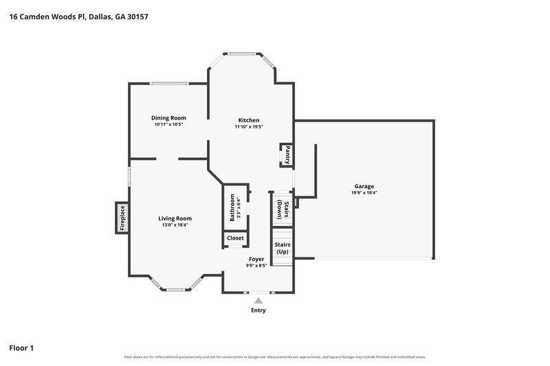 1,870/Mo, 16 Camden Woods Pl Dallas, GA 30157 Floor Plan View 2