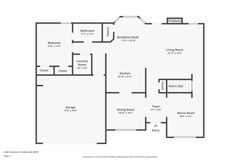 2,640/Mo, 4143 Creekrun Cir Buford, GA 30519 Floor Plan View