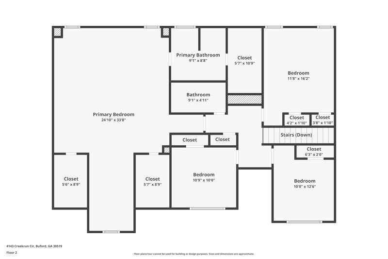 2,640/Mo, 4143 Creekrun Cir Buford, GA 30519 Floor Plan View 2