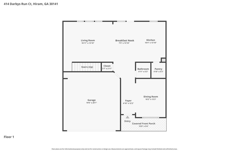 2,150/Mo, 414 Darbys Run Ct Hiram, GA 30141 Floor Plan View