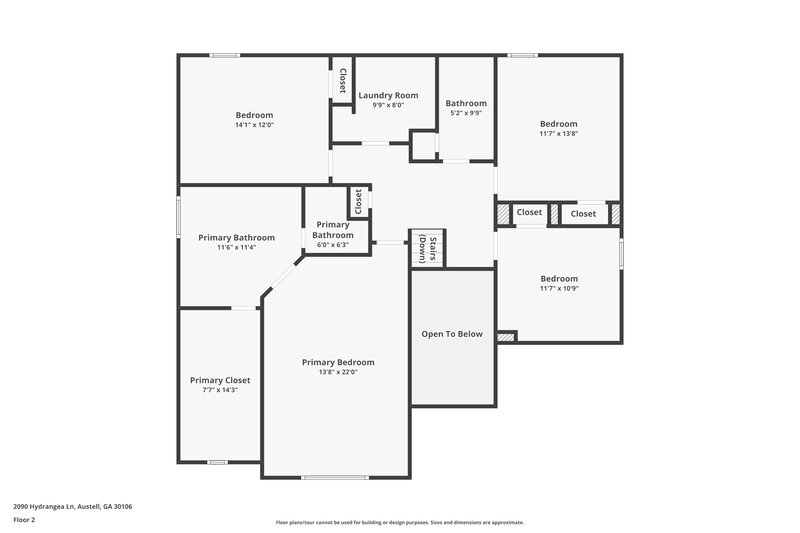 3,220/Mo, 2090 Hydrangea Ln Austell, GA 30106 Floor Plan View 2