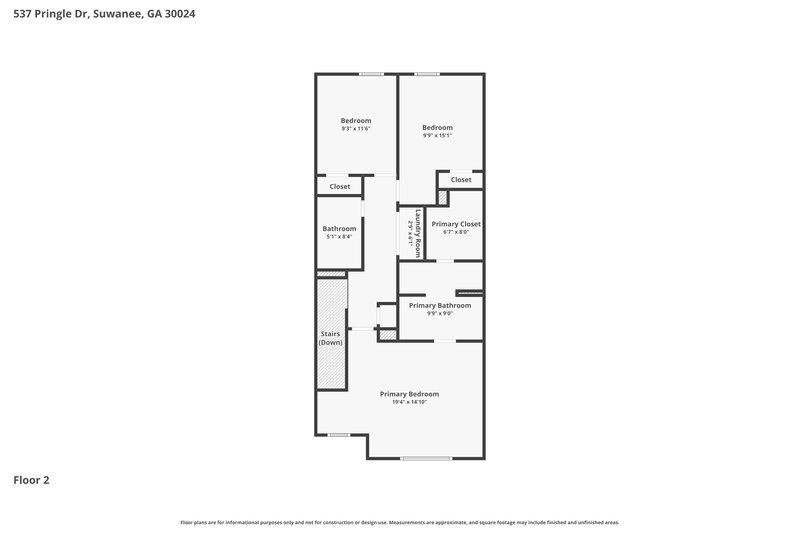 2,455/Mo, 537 Pringle Dr Suwanee, GA 30024 Floor Plan View