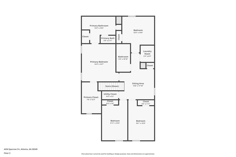 2,625/Mo, 4434 Sparrow Cir College Park, GA 30349 Floor Plan View 2