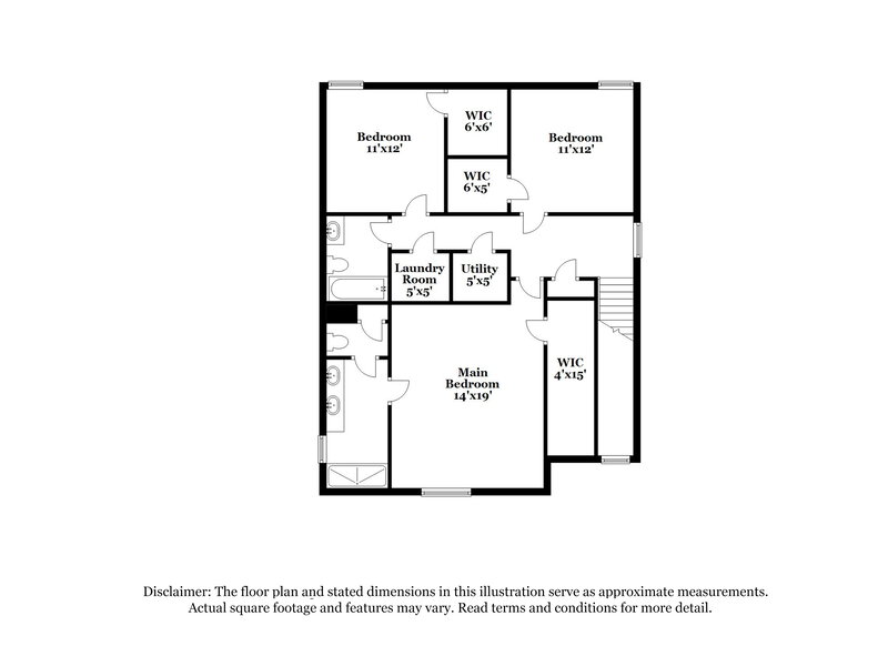 2,275/Mo, 4483 Sparrow Cir College Park, GA 30349 Floor Plan View 2