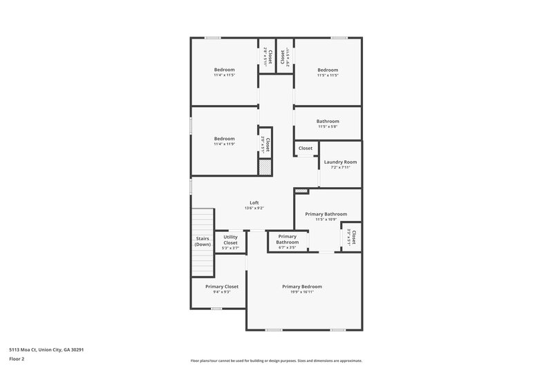 2,700/Mo, 5113 Moa Ct College Park, GA 30349 Floor Plan View 2