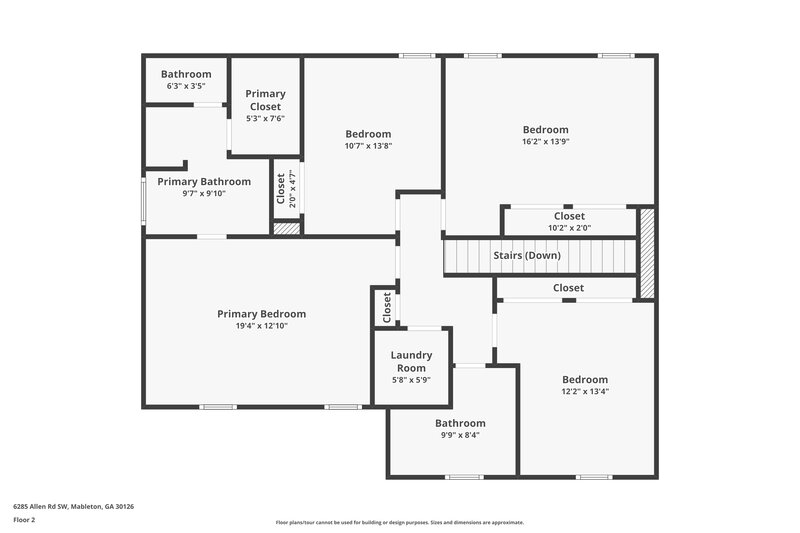2,365/Mo, 6285 Allen Rd SW Mableton, GA 30126 Floor Plan View 2
