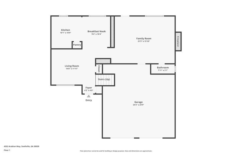1,915/Mo, 4352 Arabian Way Snellville, GA 30039 Floor Plan View