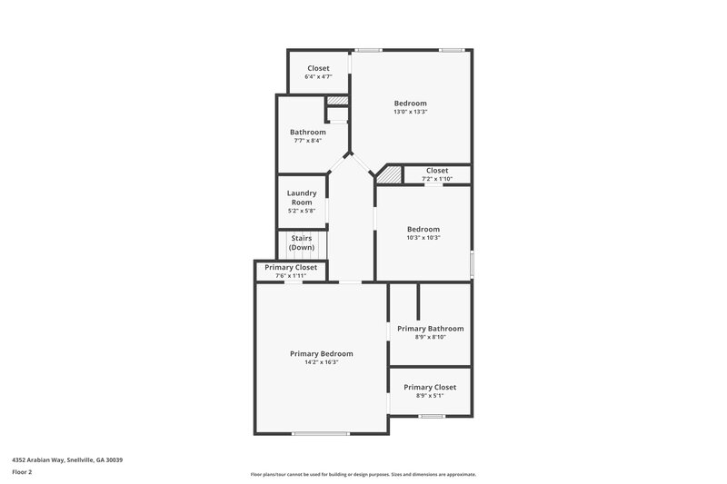 1,915/Mo, 4352 Arabian Way Snellville, GA 30039 Floor Plan View 2