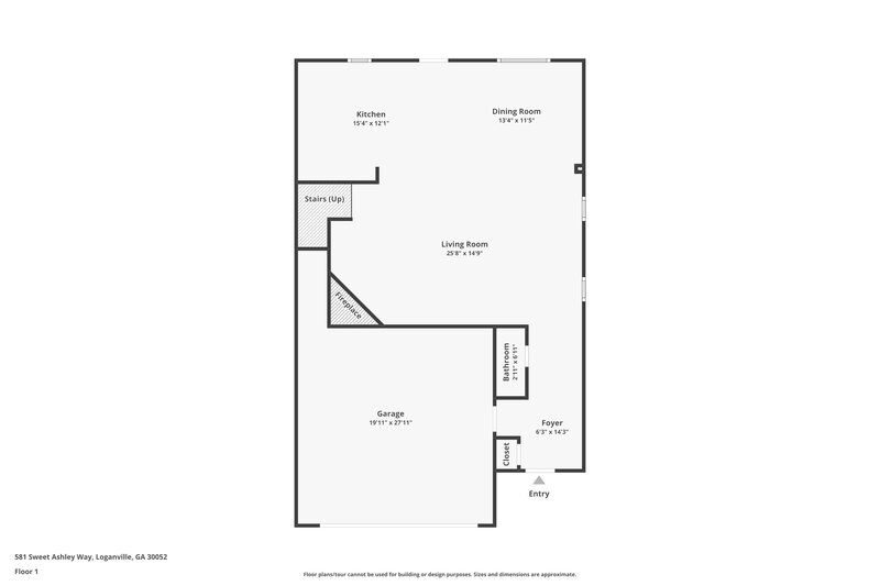 1,940/Mo, 581 Sweet Ashley Way Loganville, GA 30052 Floor Plan View