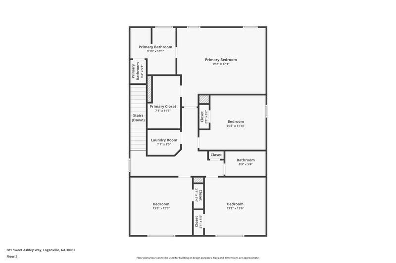 1,940/Mo, 581 Sweet Ashley Way Loganville, GA 30052 Floor Plan View 2