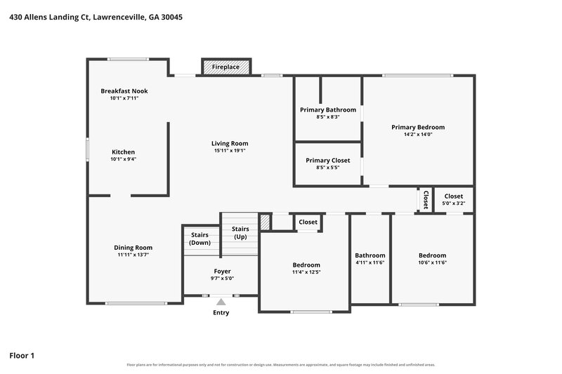 2,415/Mo, 430 Allens Landing Ct Lawrenceville, GA 30045 Floorplan View 2