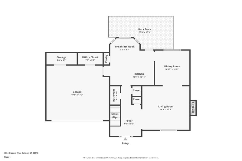 2,055/Mo, 4834 Diggers Way Sugar Hill, GA 30518 Floor Plan View