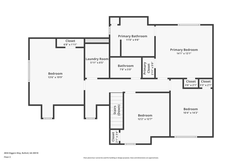 2,055/Mo, 4834 Diggers Way Sugar Hill, GA 30518 Floor Plan View 2