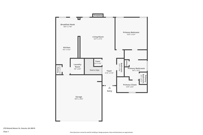 2,240/Mo, 270 Roland Manor Dr Dacula, GA 30019 Floor Plan View