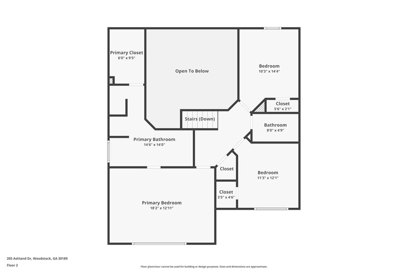 2,100/Mo, 205 Ashland Dr Woodstock, GA 30189 Floor Plan View