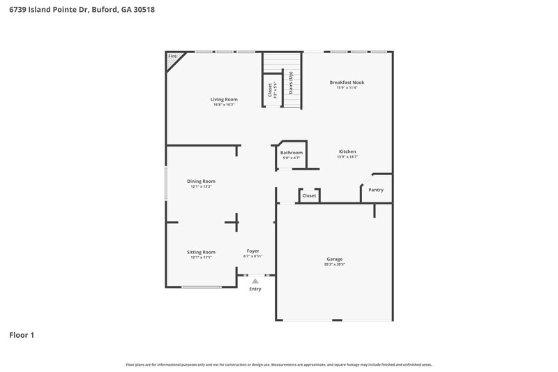 2,390/Mo, 6739 Island Pointe Dr Buford, GA 30518 Floor Plan View