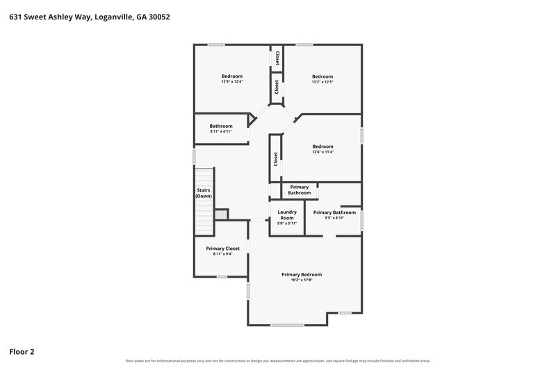 2,370/Mo, 631 Sweet Ashley Way Loganville, GA 30052 Floor Plan View 2