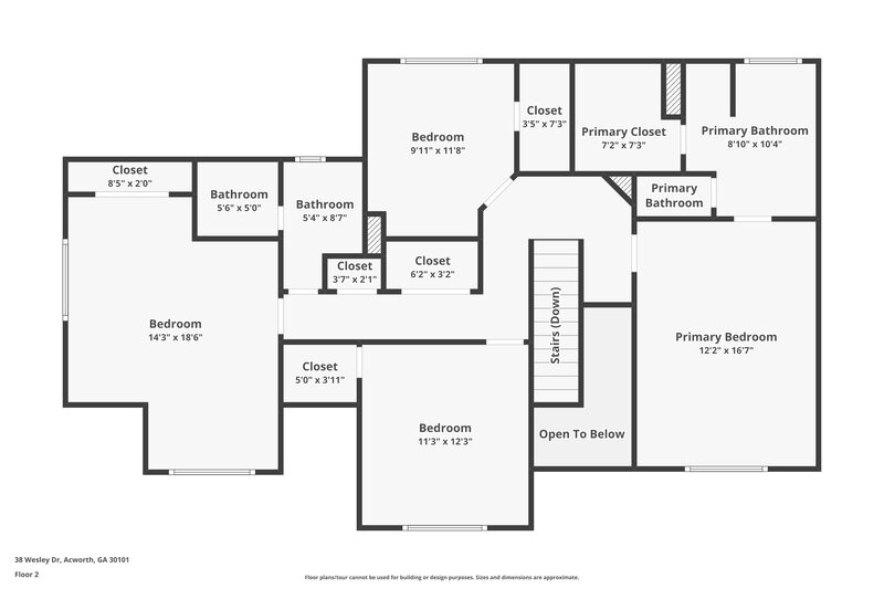 2,150/Mo, 38 Wesley Dr Acworth, GA 30101 Floor Plan View 2