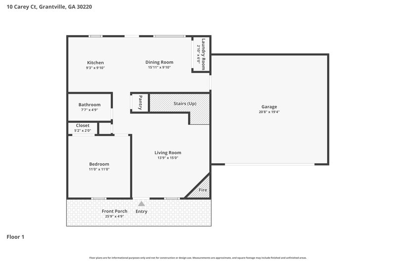 1,880/Mo, 10 Carey Ct Grantville, GA 30220 Floor Plan View